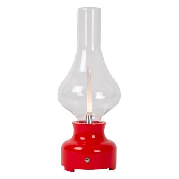 Lucide JASON - Rechargeable Table lamp - Battery pack - Ø 12 cm- LED 3 StepDim - 1x2W 3000K - Red - detail 1